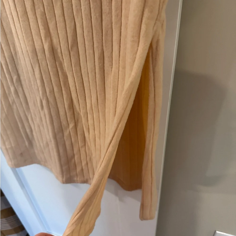 Beige Cream Ribbed Midi Dress - Picture 12 of 15